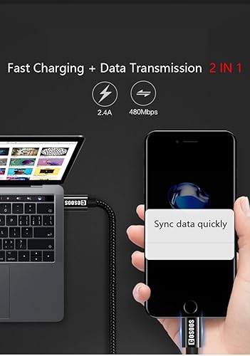 Miniatura 6 de COSOOS 4 cables USB cortos (9 pulgadas9.1 in) de nailon trenzado de carga rápida cables de alimentación compatibles con iPhone 14 Pro Max, 14, 13,