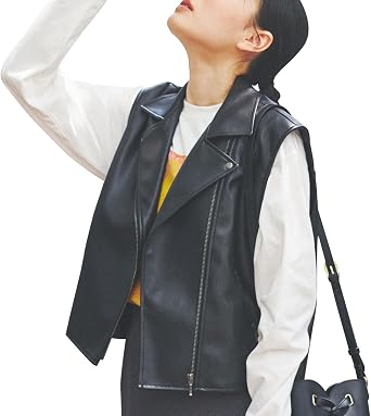 Lope Picnic Earl Synthetic Leather Sleeveless Jacket