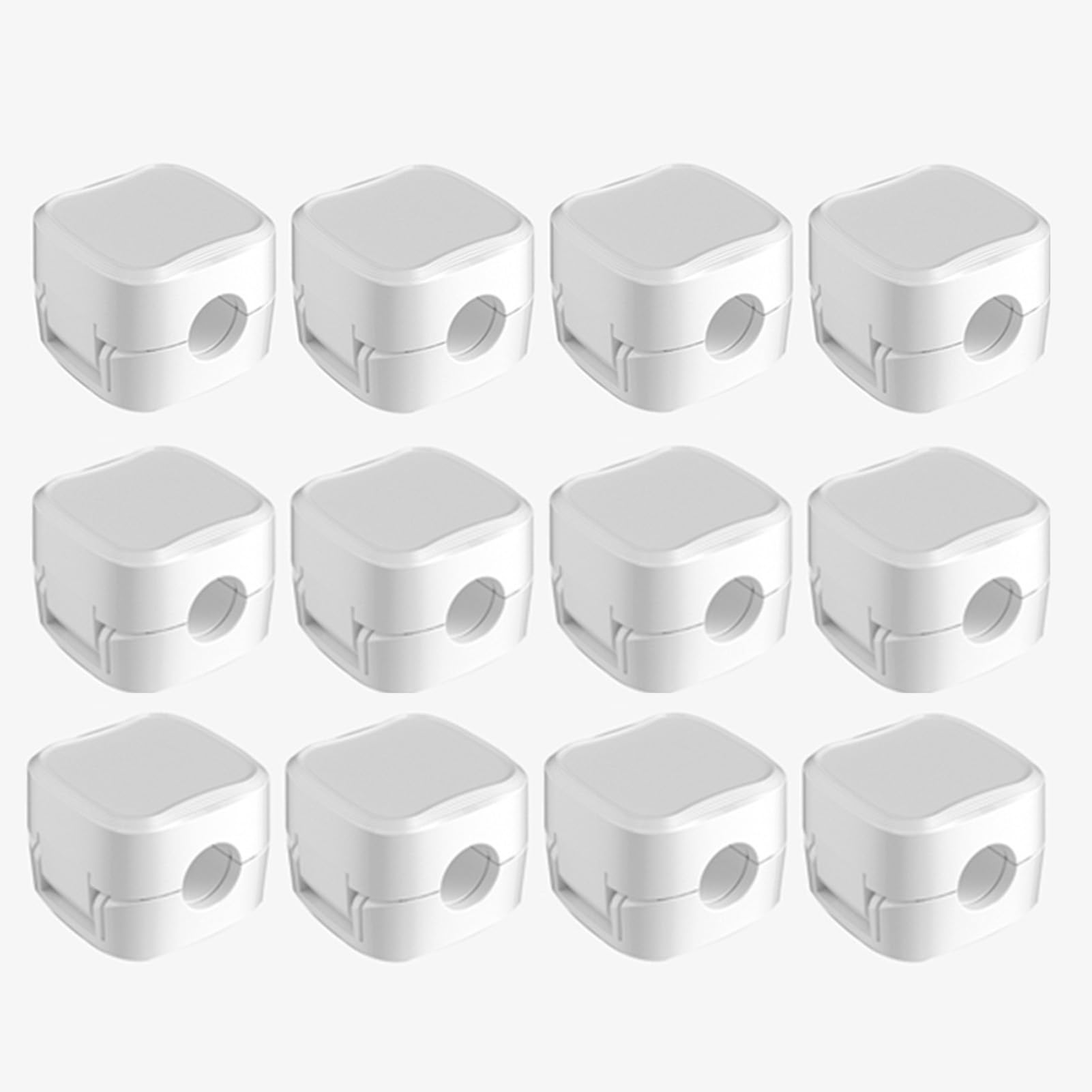 IFNOW 12 Pack Magnetic Cable Clips Cord Organizer White Self Adhesive Cord Holder Under Desk Cable Management for Home,Office,Car,Desk,Nightstand