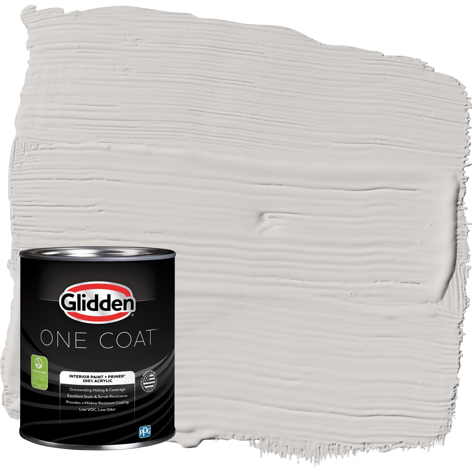 Glidden Interior Paint + Primer: Gray/Elusion, One Coat, Eggshell, 1-Quart