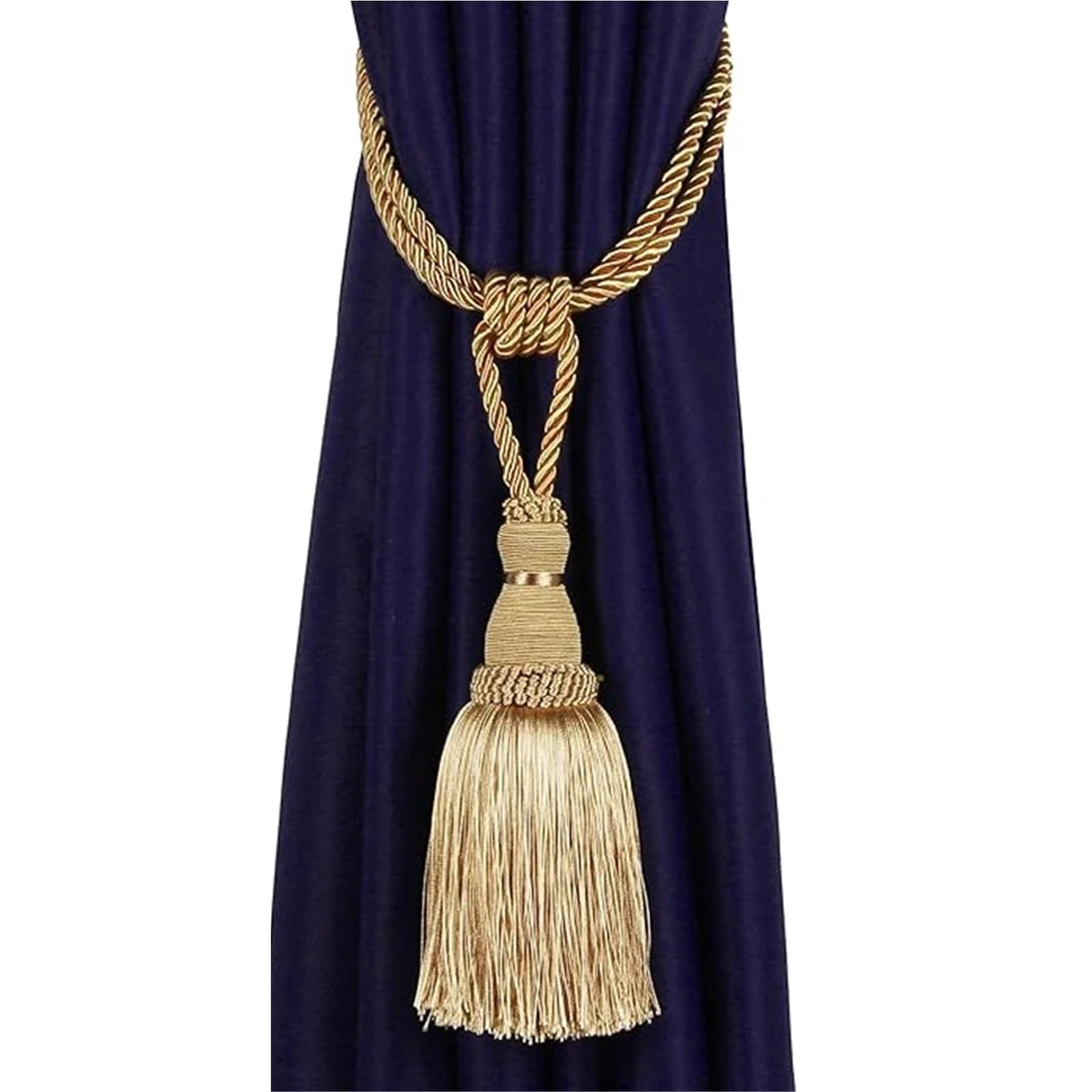 Podwiązki do zasłon, Ręcznie robione eleganckie opaski linowe, frędzle, uchwyty do zasłon, dekoracje, akcesoria pokoju, uchwyt na zasłony(Mix Gold,2Pieces)