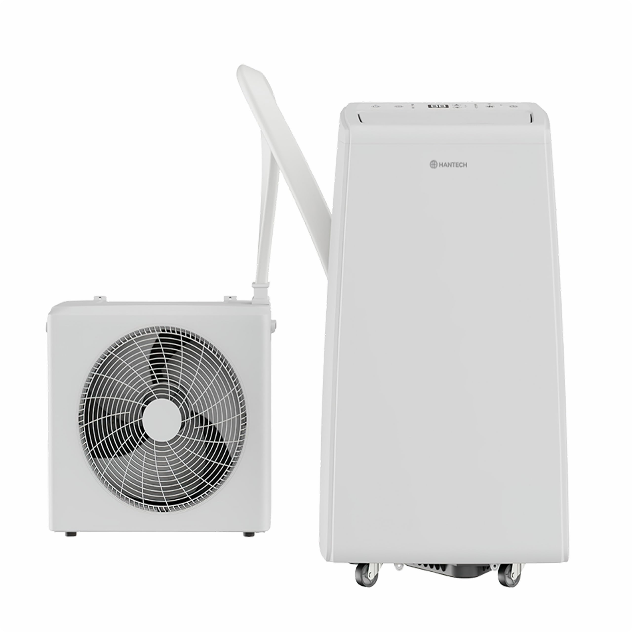 HANTECH Mobile Split Klimaanlage, 12000 BTU, für Räume bis 35m² | ohne Wanddurchbruch, extrem leise, heizen, kühlen, entfeuchten, ventilieren