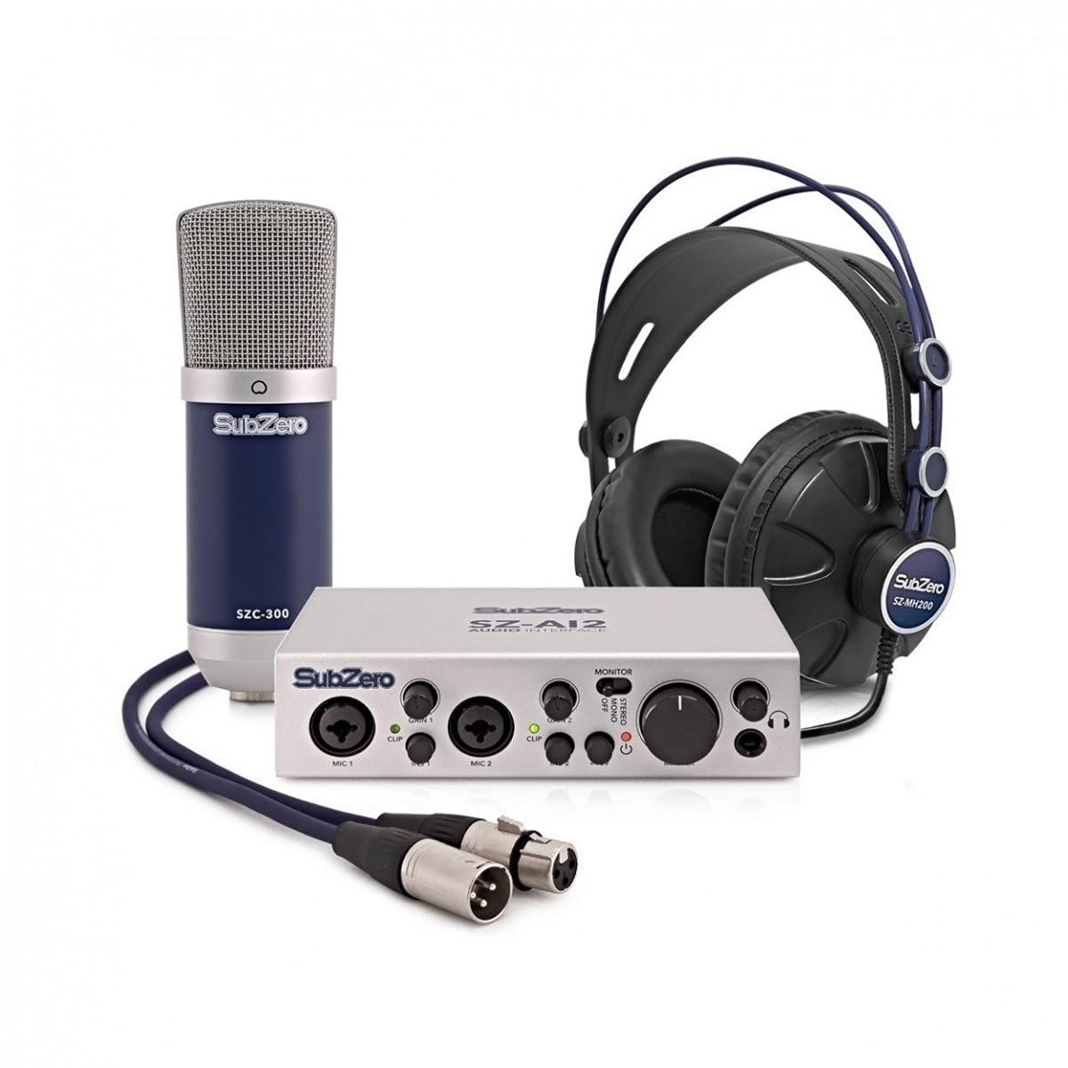 BASE-2 Kit Studio di Registrazione Audio Musicale con Microfono, Interfaccia Audio e DAW