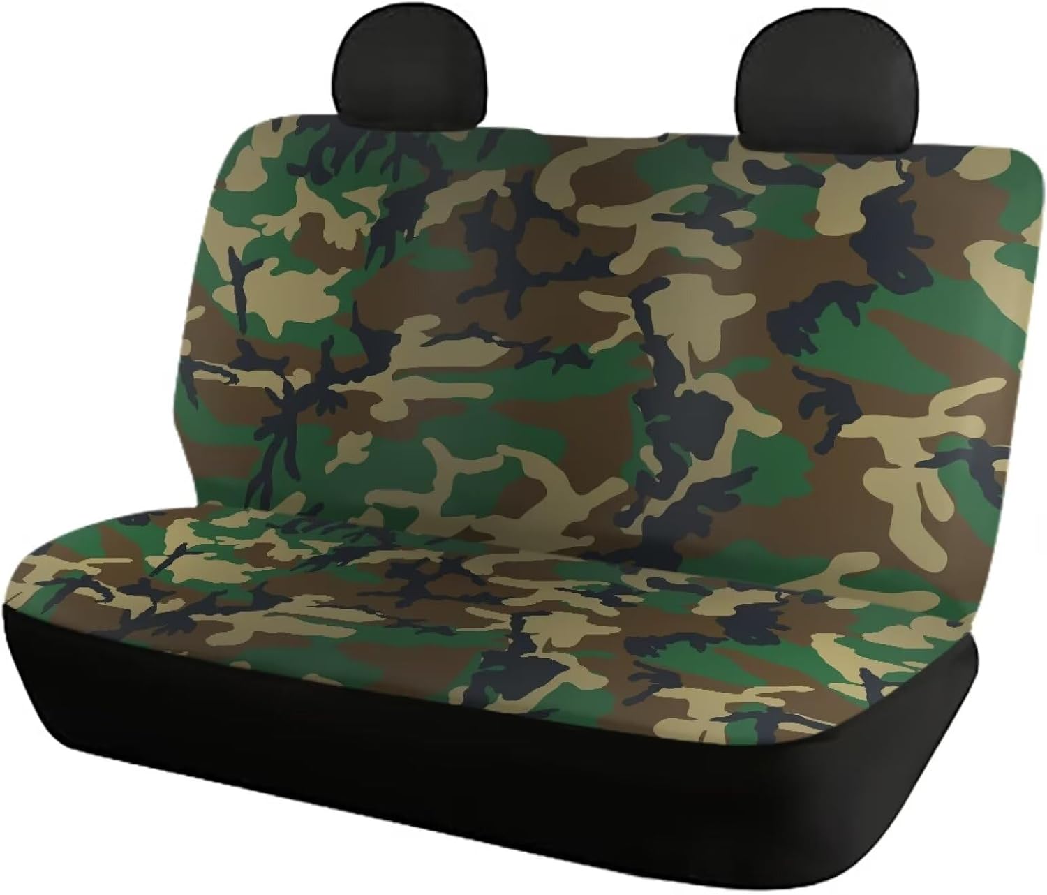 Howilath Green Camo 4 Pieces Car Seat Covers Full Set with Front Seat Covers and Backrest Bench Covers Protector,Auto Interior Decor
