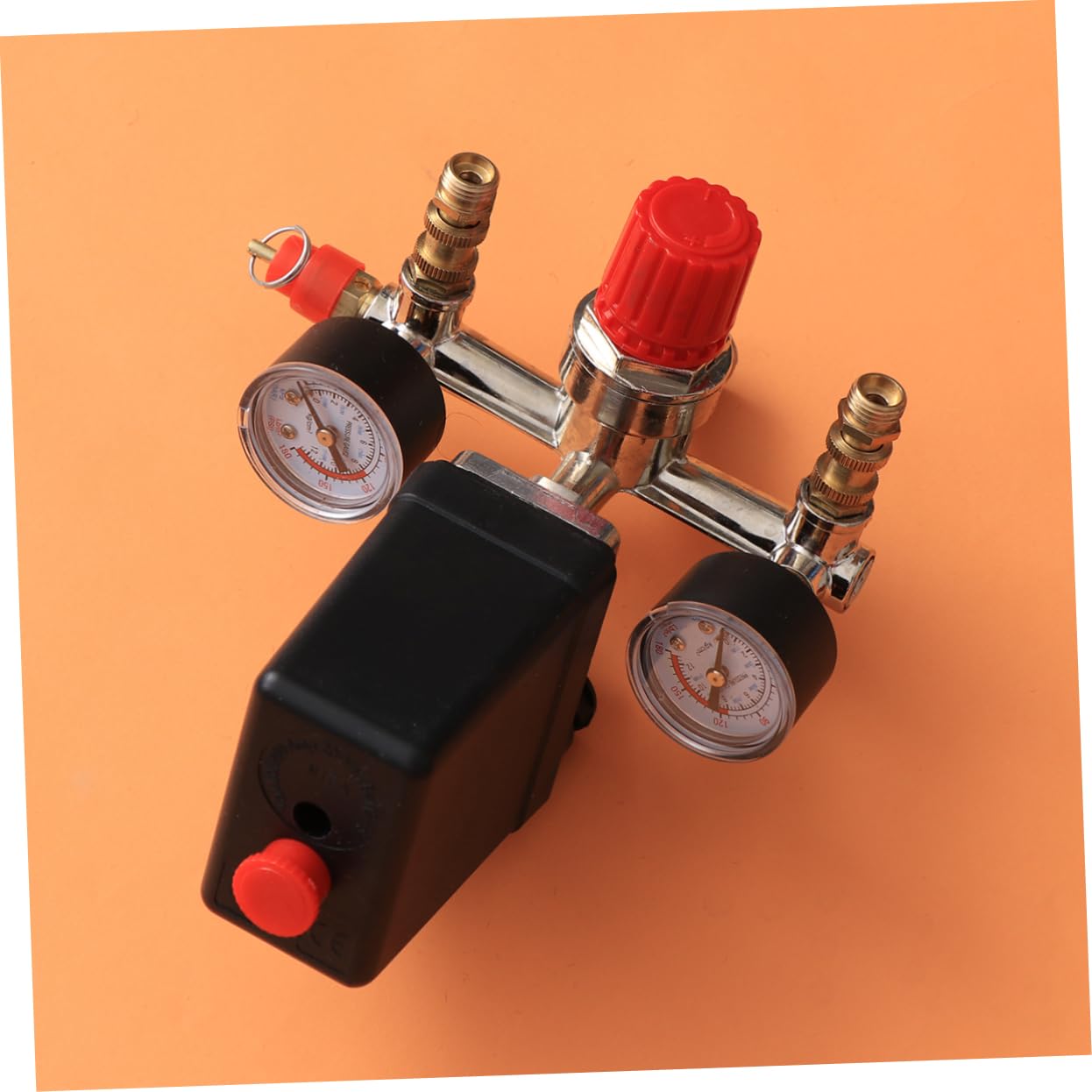 Pressostato per Compressore Aria 16a in Metallo 1, 25 Mpa | Controllo Pressione con Manometro Integrato, Installazione Semplice, Adatto ad Aria Compressa