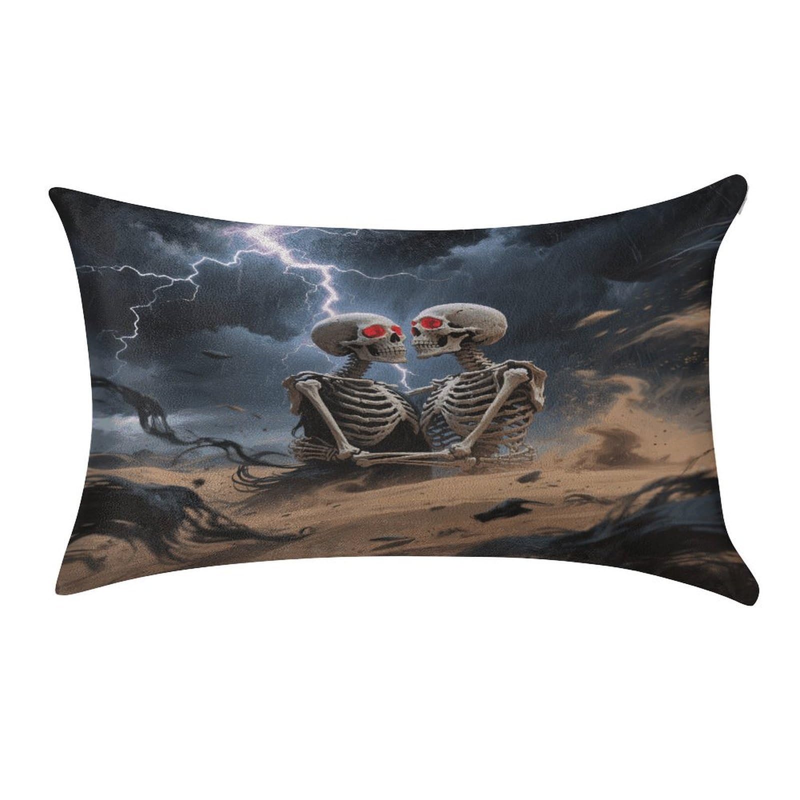 VstaDank The Lovers Skull Pillow Covers Rectangular Cushion Case Cozy Decorative Throw Pillowcase Luxury Lumbar Pillow Shells with Zipper Soft Velvet Pillows Shams 12 X 20 in