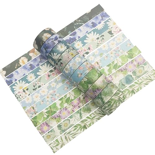 Miniatura 9 de YUBBAEX 20 rollos de flores de primavera Washi Tape Set de cintas decorativas de enmascaramiento