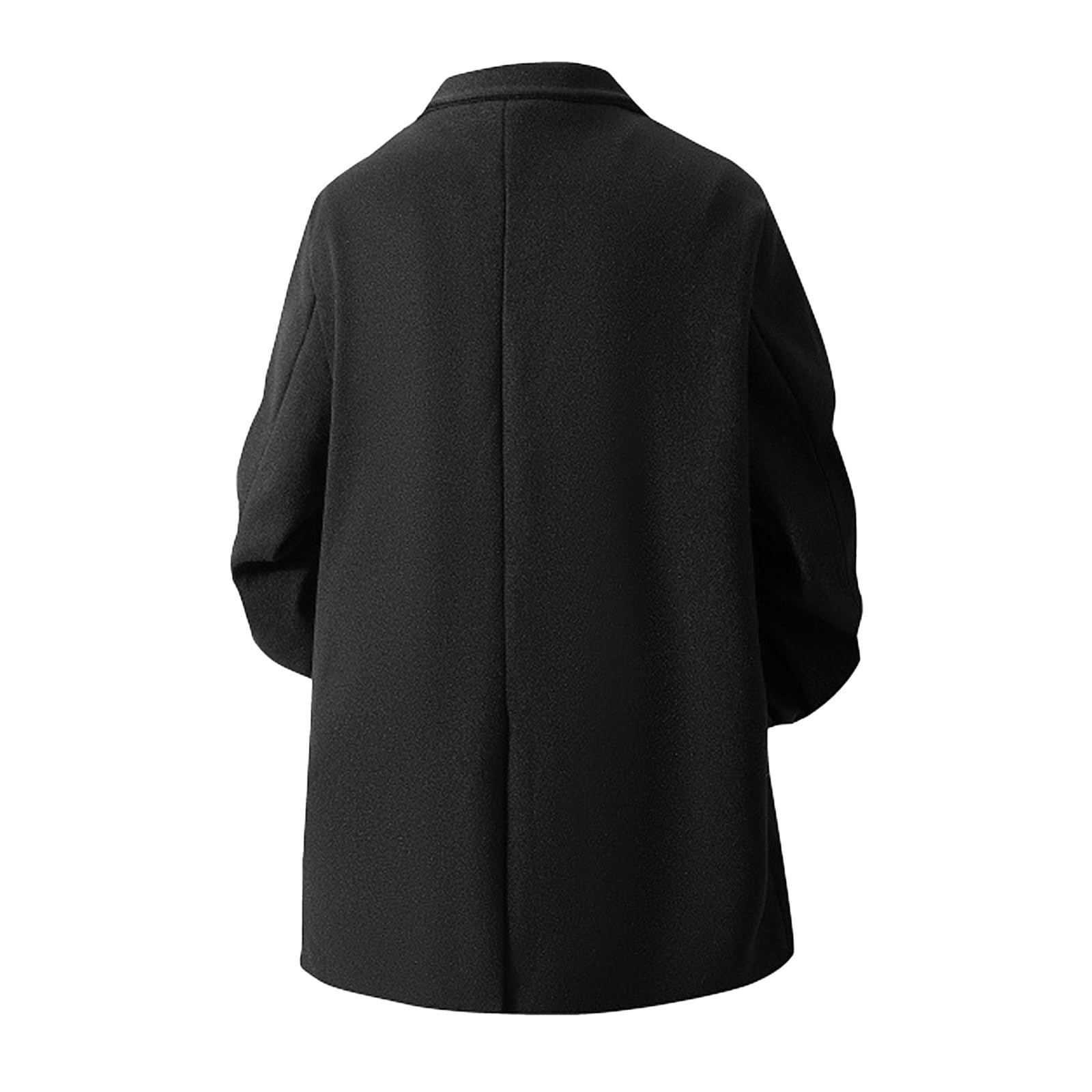 Generisch Trenchcoat Herren Warm Peacoat - Herren Anorak Wintermantel in Übergrößen mit gemischter Webart als lässiger Mid-Length für kühle Tage
