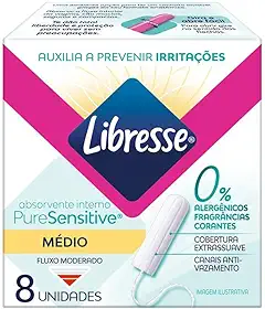Libresse Pure Sensitive, Absovente interno Médio, 8 unidades