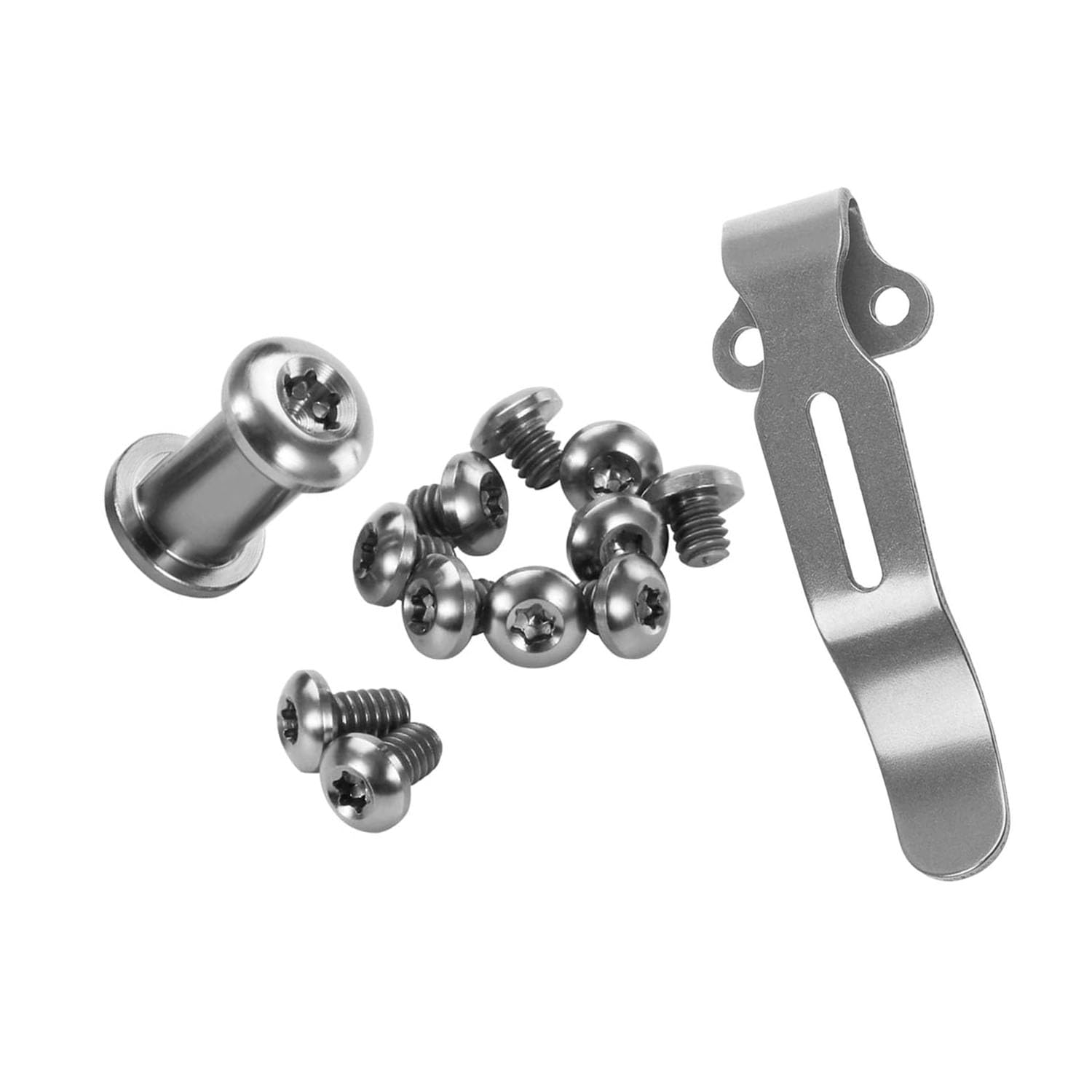 Titanium Screw Kit with Stainless Pocket Clip for Benchmade Bugout 535 (Titanium Primary Color)