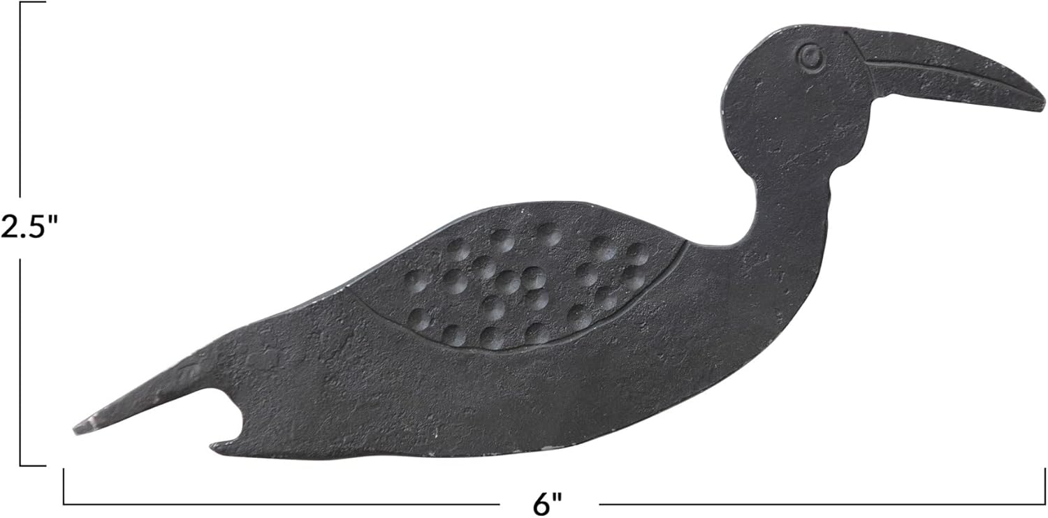 Creative Co-Op 金属製 鳥型 ブラック 栓抜き
