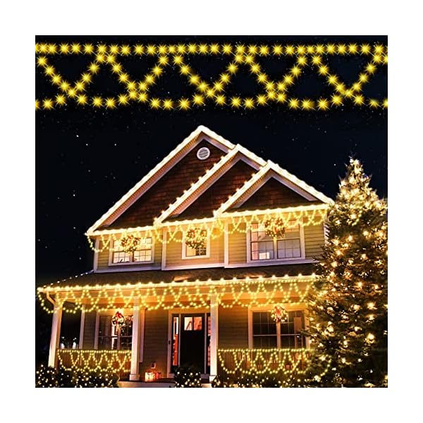 GlobaLink Eisregen Lichterkette Außen 10M 450LEDs Erweiterbar Lichtervorhang Weihnachtsbeleuchtung mit Timer 8 Modi IP44…