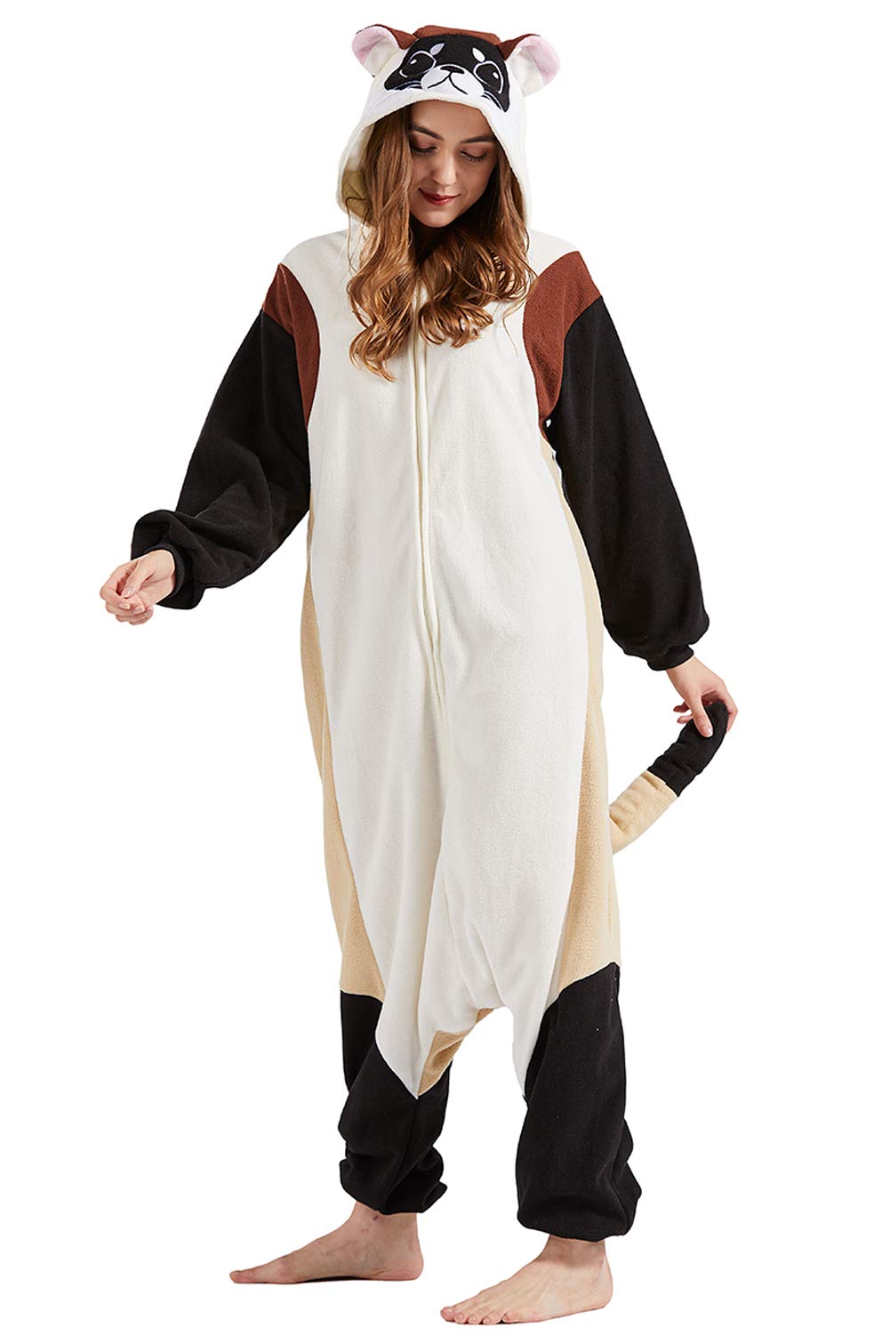 DarkCom Adult Ferret Onesie Women Men Pajamas Cosplay Halloween Costume Medium Black