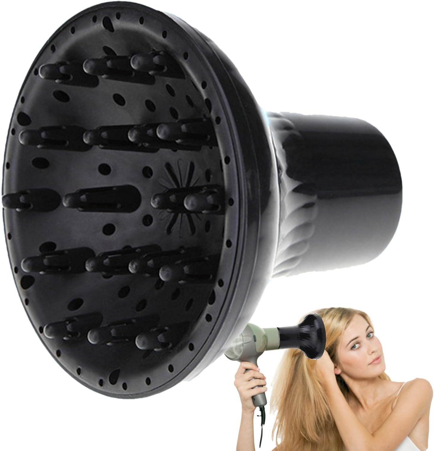 Flygon Universal Diffuser Hairdryer, Hair Dryer Diffuser Attachment, Universal Diffuser For Hair Dryer, Professional Salon Tool For Hair, Suitable For All Hair Types