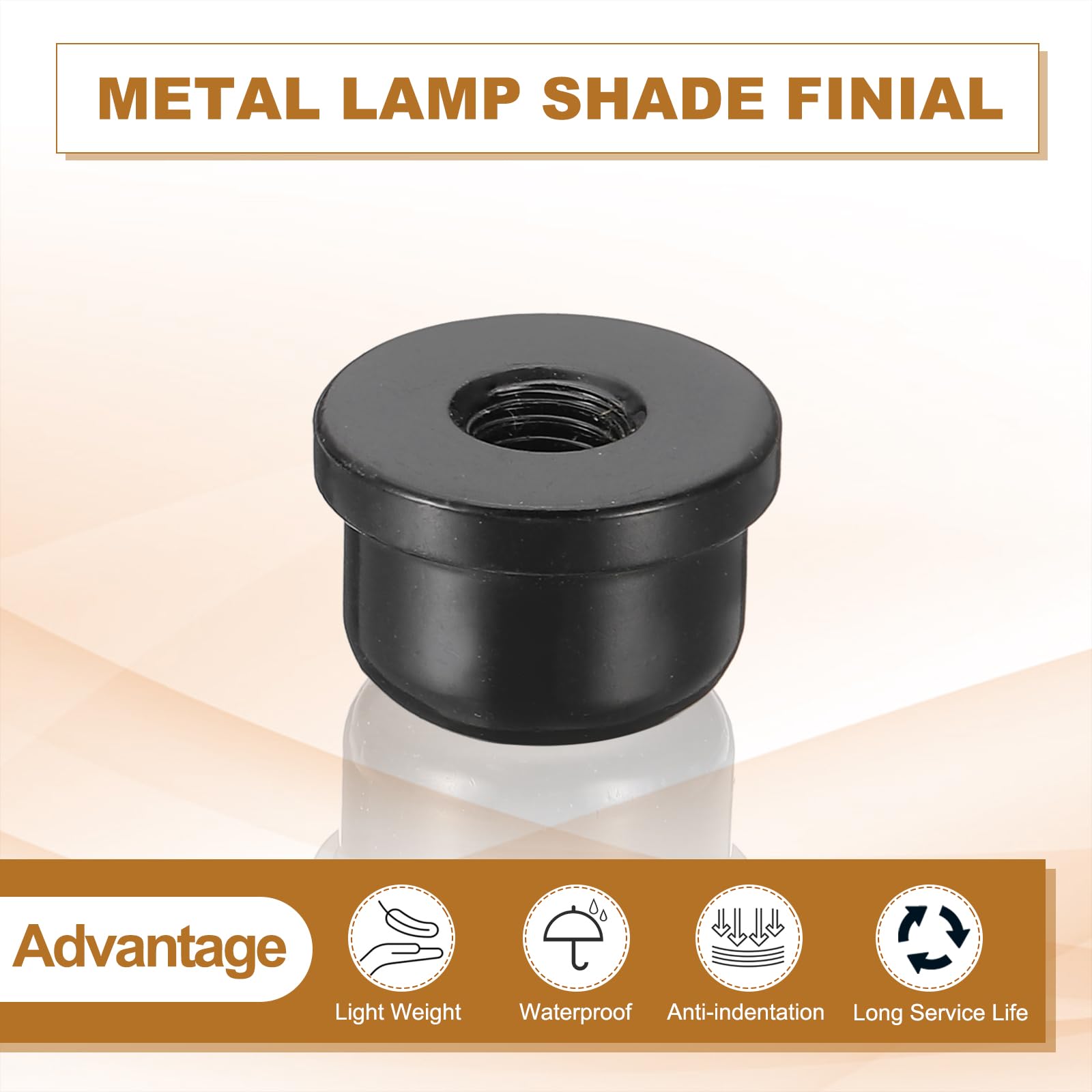PATIKIL Lamp Finials Caps, 12pcs Solid Tapped 1/4-27 Thread for Lamp Shade Holder Harp Top Black/Gold Tone/Nickle Color/Bronze - Image 3