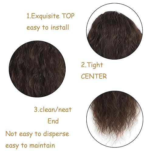 Miniatura 3 de KETHBE Extensiones de cabello sintético sintético con cordón de 26 pulgadas, largo y rizado, ondulado, resistente al calor, para mujer (26 pulgadas,