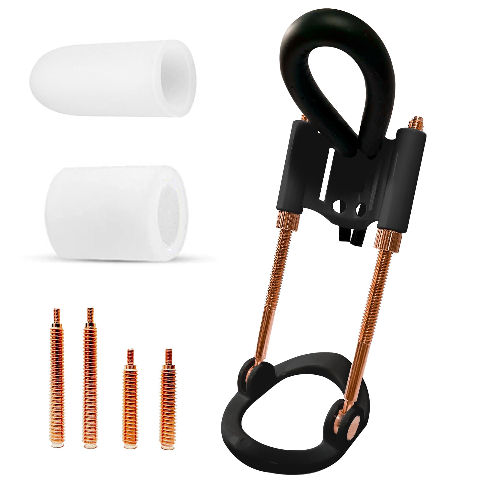 Upgraded Extender Stretcher Kit, Enlarger Stretcher Exerciser, Wearable Adjustable Traction Training Device Set, Male Extender Trainer with Silicone Sleeves (Gold)