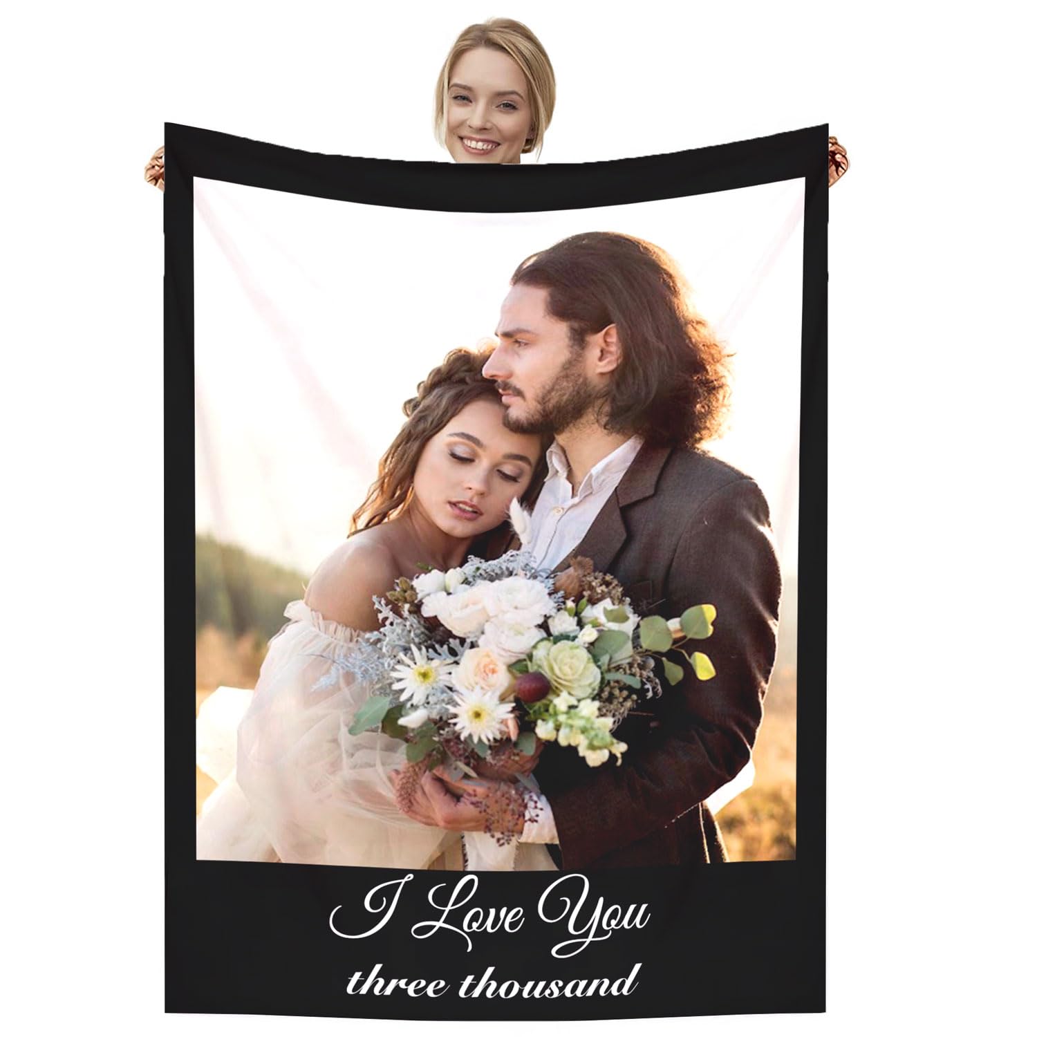 Dmkjdzsw personalised blanket，custom blanket， Soft Cosy Custom Blanket for Adults Kids，Personalised Gifts for Mum, Dad, Boyfriend-A-100 * 130CM