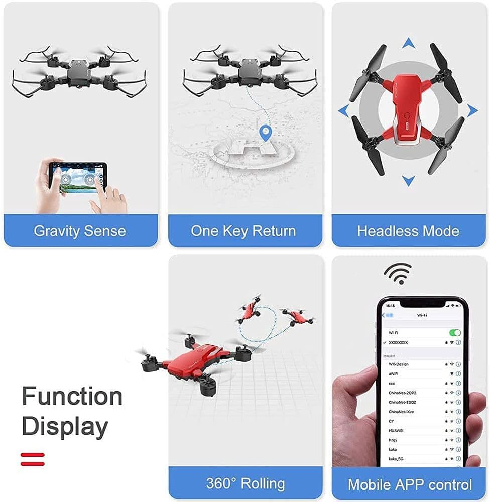 Drone for Adults and Kids Drone with 4K HD Camera FPV Rc Quadcopter for Beginners Toys 3D Flips Trajectory Flight App Control Headless Mode Altitude Hold 3 Batteries