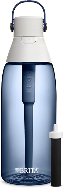 Brita Insulated Filtered Water Bottle with Straw, Reusable, BPA Free Plastic, Night Sky, 36 Ounce