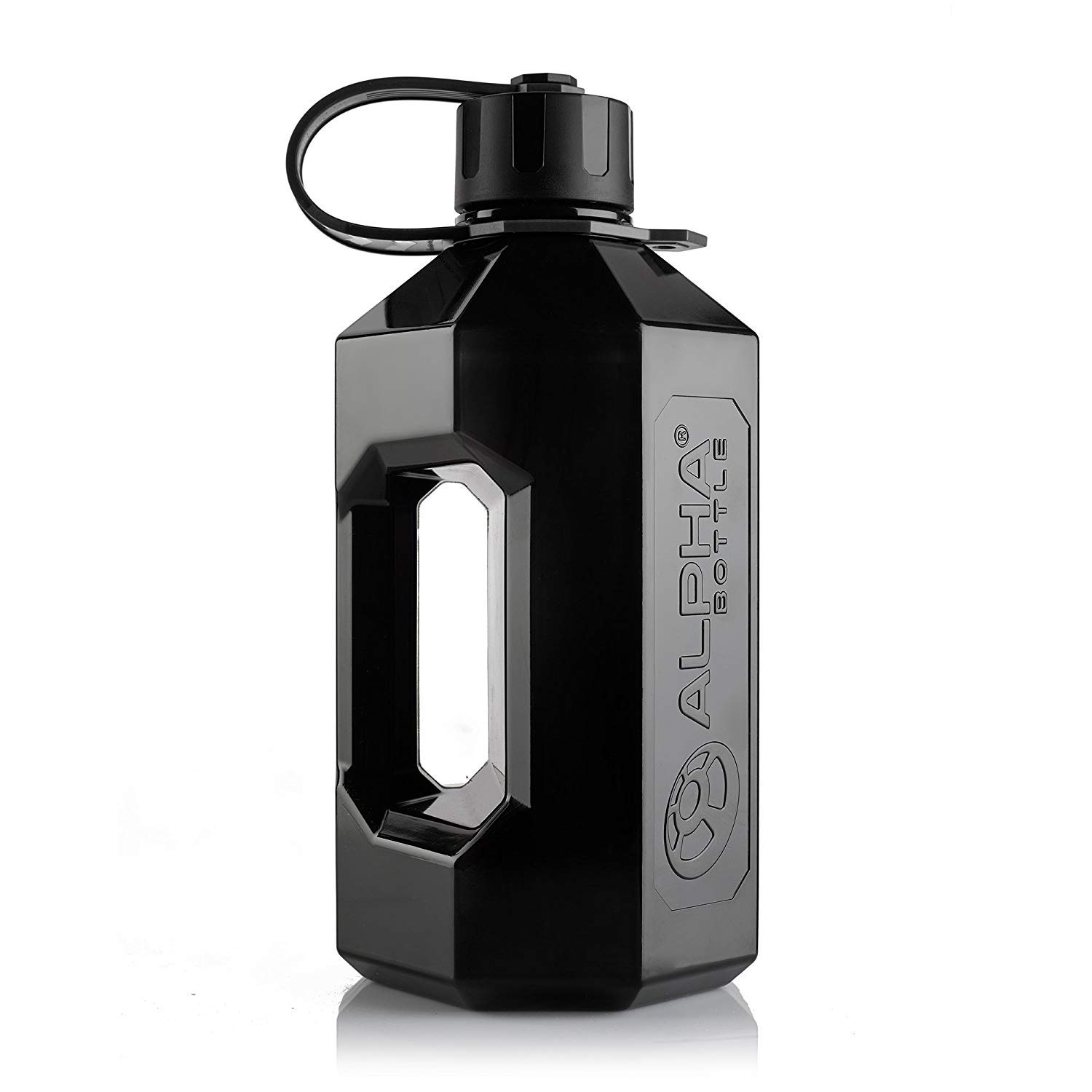 Alpha Designs | Water Bottle 2.4l | 2 Litre Water Bottle | Large Jug | BPA Free & Leakproof | For Men, Sports, Gym & Travel | Black