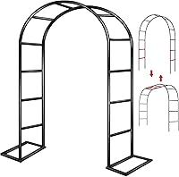 ZANGEROI Black Metal Garden Arch Trellis for Climbing Plants - 7.9ft Wide Outdoor Wedding Arbor Ceremony & Party Decor