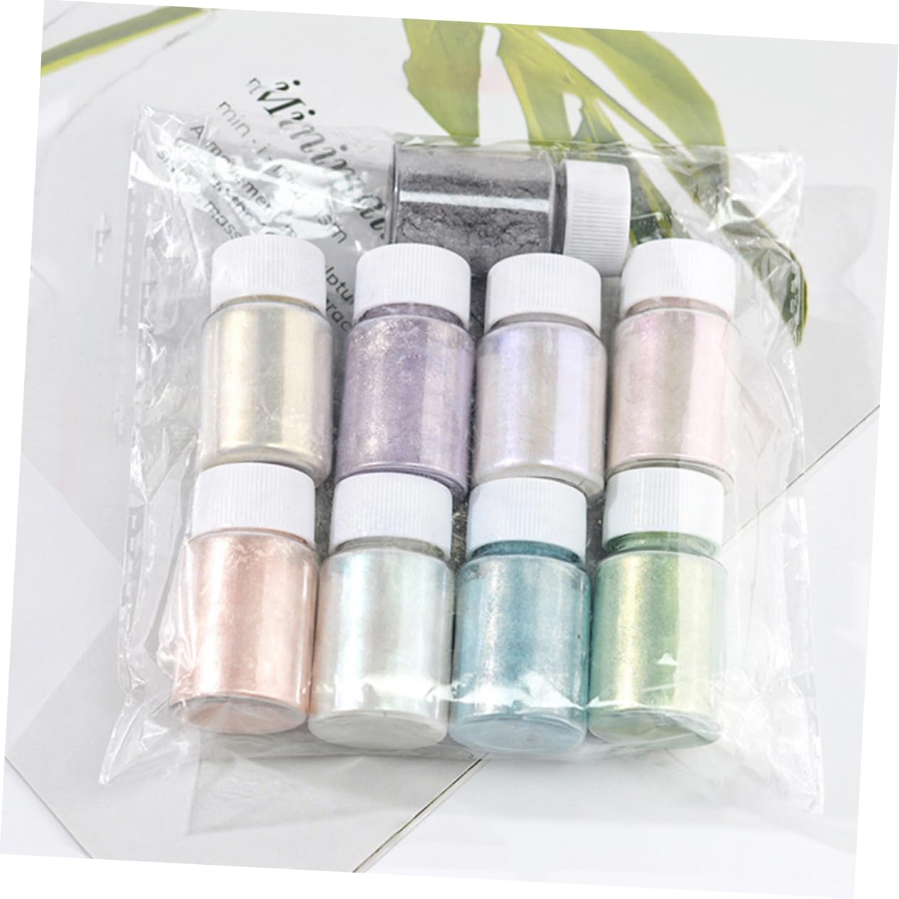 Angoily 2 series Polvo Polarizado Pigmento Tonificador Tinte Iridiscente Polvo De Mica Para Uñas Para Cambiar Labios Resina Epoxi Colorante De Mica Brillante 9 piezas*2