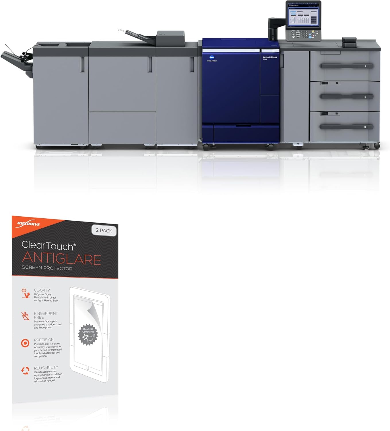 BoxWave Screen Protector Compatible with Konica Minolta AccurioPress C7100 - ClearTouch Anti-Glare (2-Pack), Anti-Fingerprint Matte Film Skin