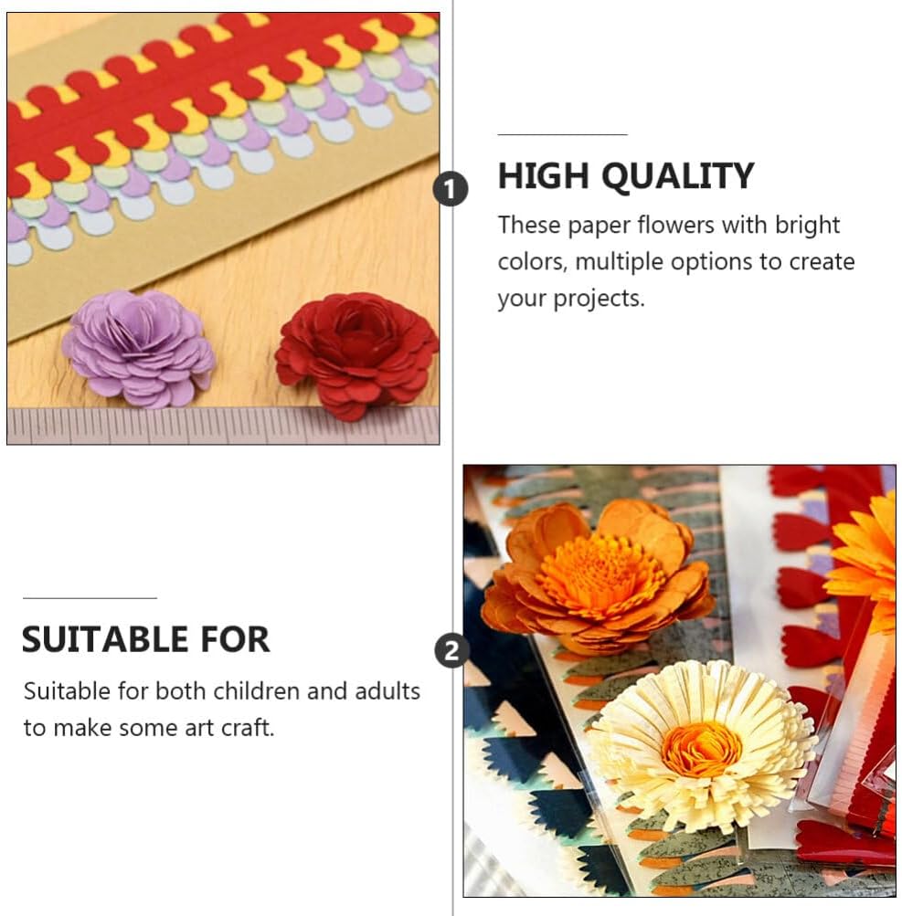 60pcs 3d Three-dimensional Quilted Paper Petal Craft Make Paper Flowers Diy Quilling Art Flower Handmade Floral Quilted Strips Stock Quilling Faux Tape Zips