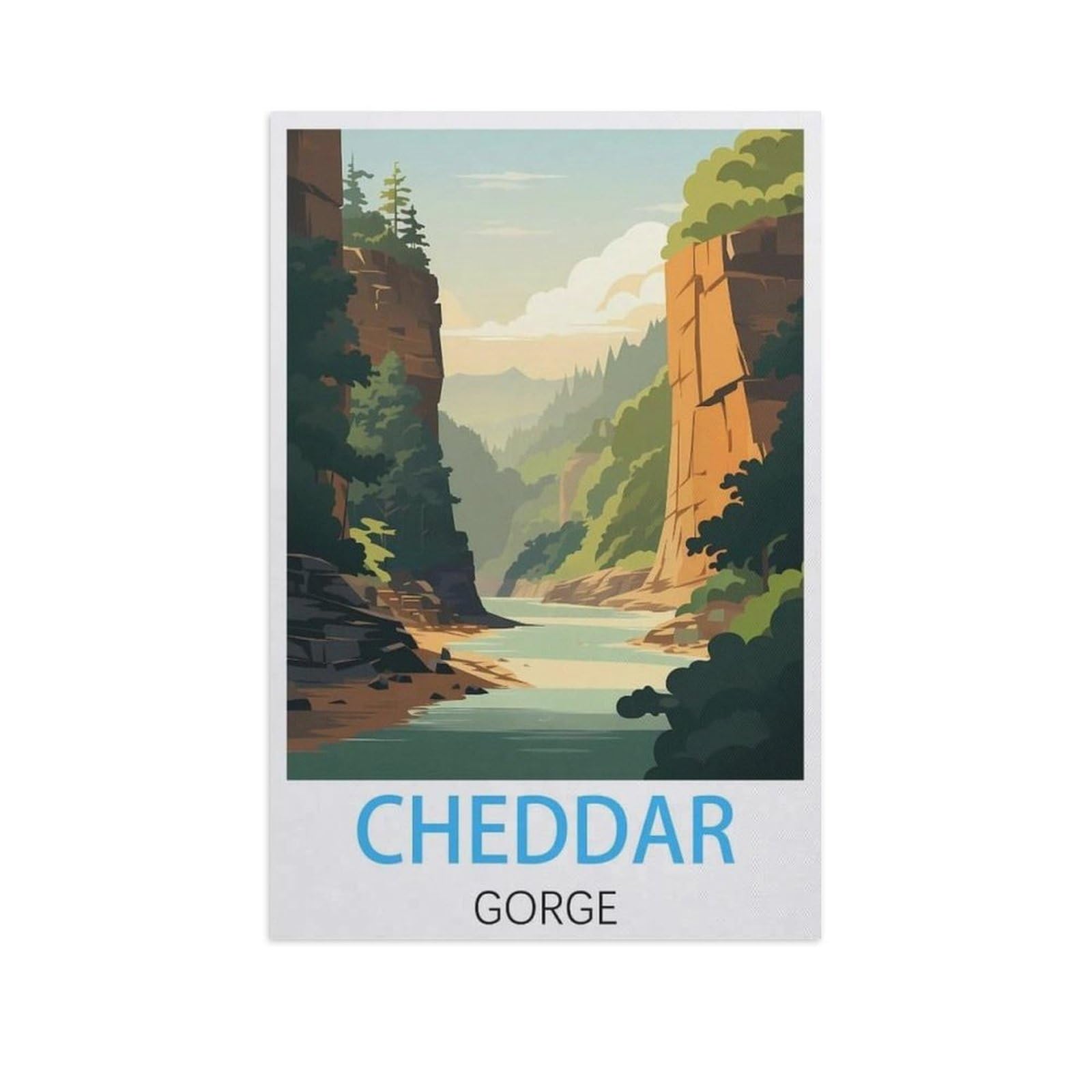 Jigsaw Puzzle 1000 Pieces for Adults，Cheddar Gorge，Teens Boys Girls Puzzles Difficult Thick Sturdy Pieces Challenging Puzzle for Party Games（50x70cm）-AL11