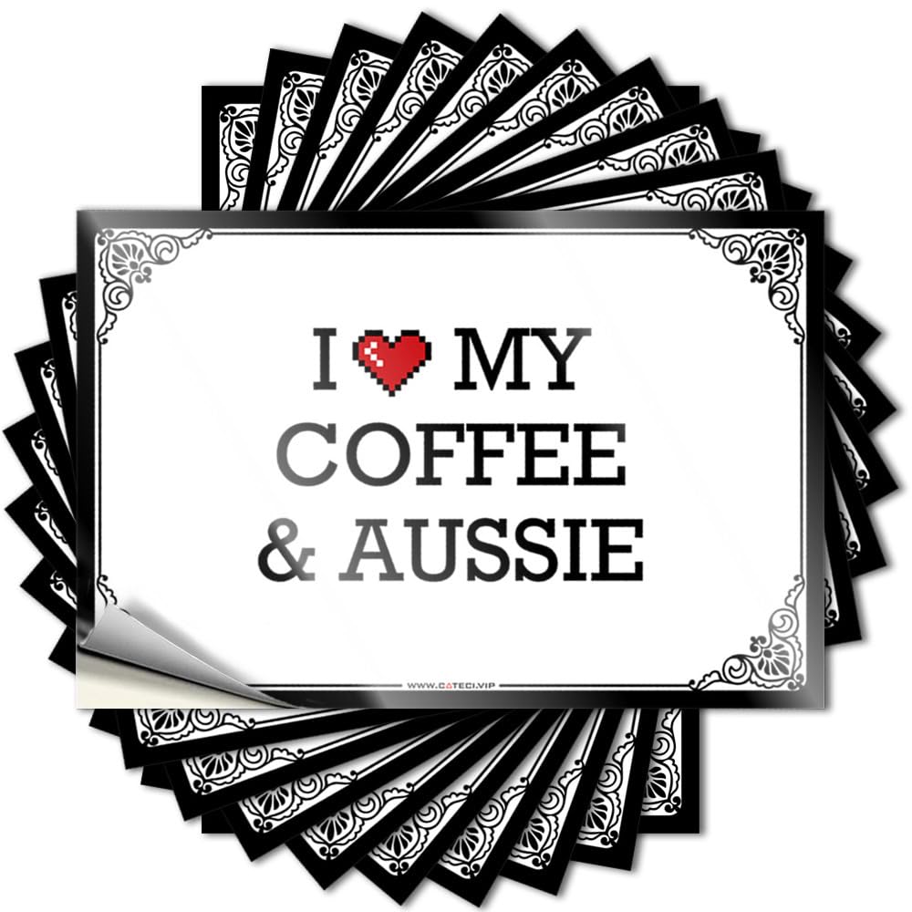 Decals Outdoor Decorations for Patio Peel and Stick - I Love My Coffee & Aussie Bumper Inspirational Waterproof Vinyl for Inside(12X18CM)