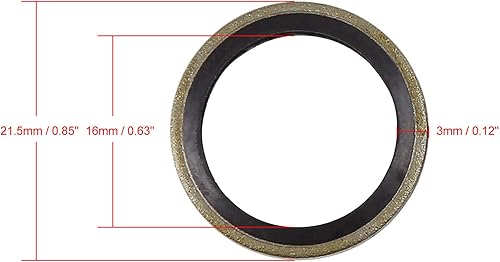 Miniatura 6 de X AUTOHAUX 25pcs M16 Tono Bronce Motor de Coche Drenaje de Aceite Triturado Plano Juntas de Arandela