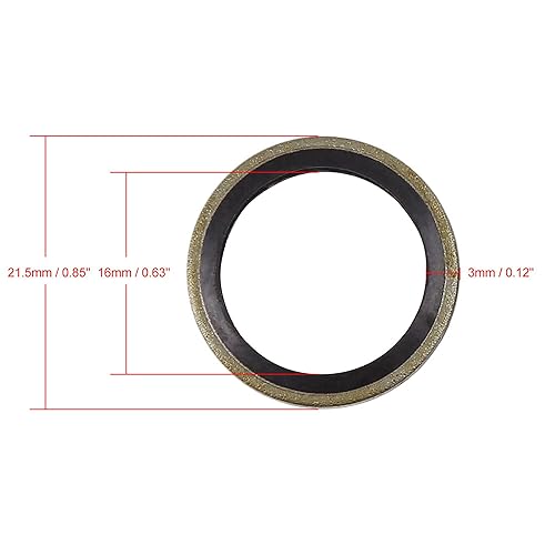 Miniatura 6 de X AUTOHAUX 25pcs M16 Tono Bronce Motor de Coche Drenaje de Aceite Triturado Plano Juntas de Arandela