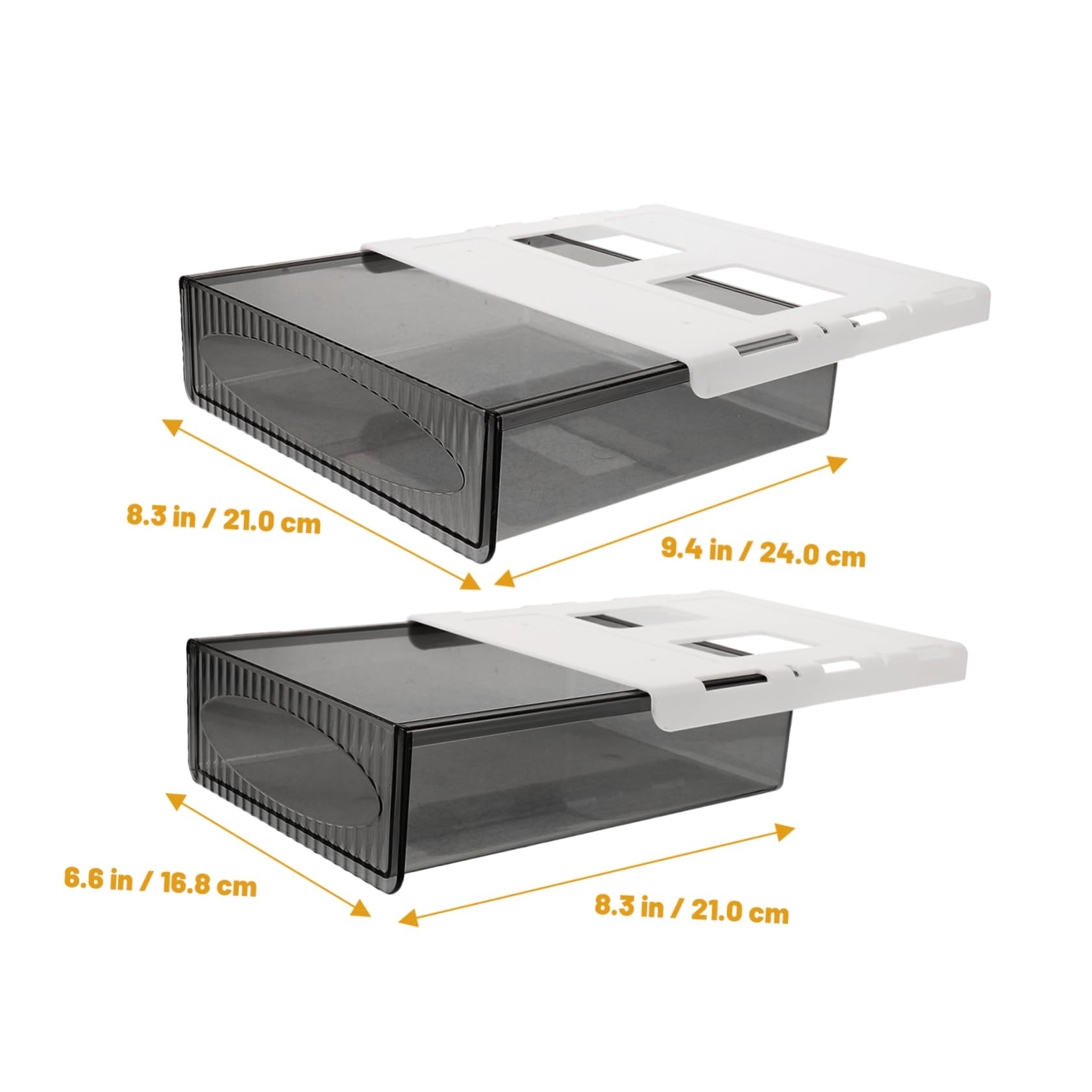 2pezzi Sotto Scrivania Organizer Contenitore Nascosto per Scrivania Scatola Portaoggetti in Plastica Resistente Adesivo per Facile Installazione per Riordinare Piccoli Oggetti