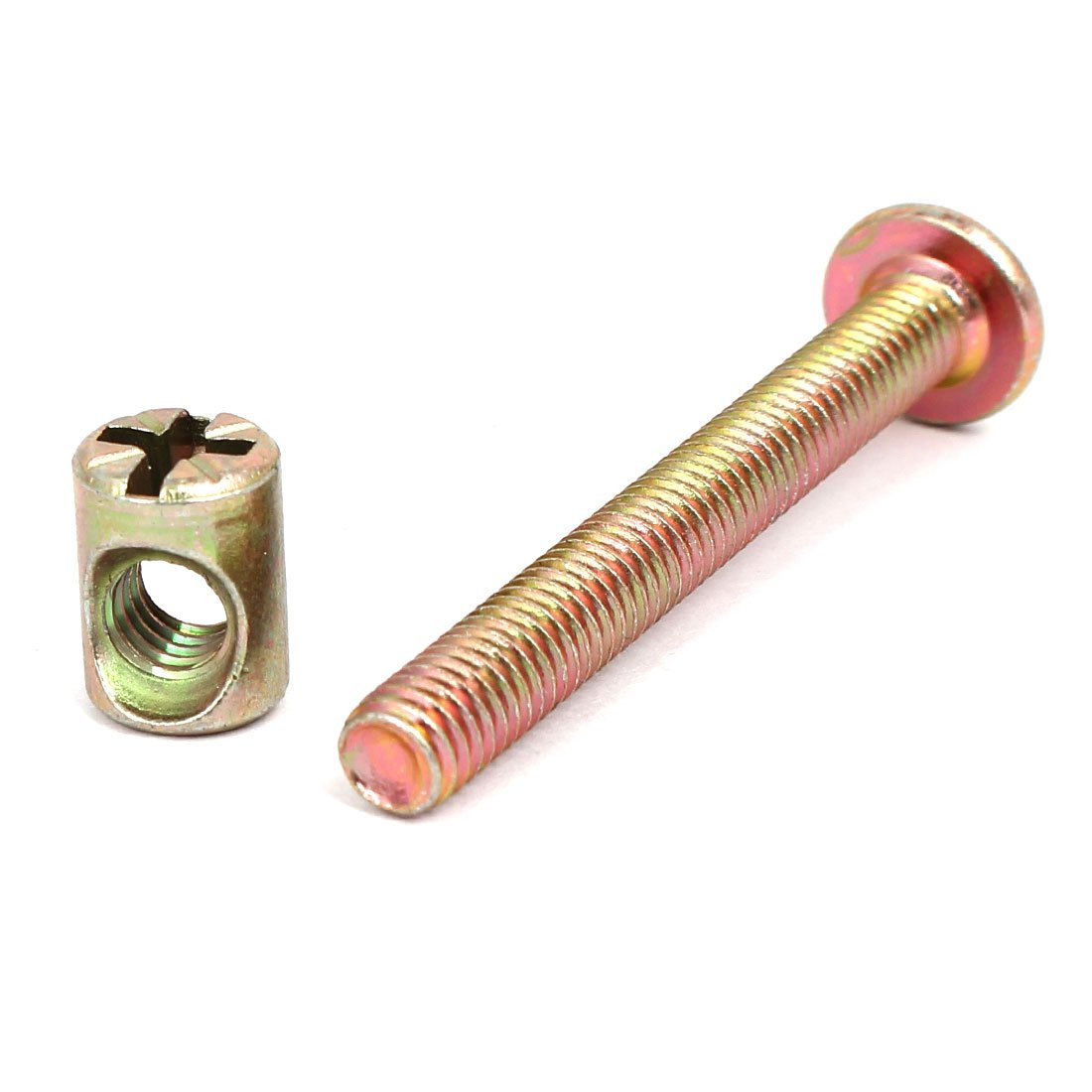 10pcs M6 Furniture Bolt In, Screws Fixing Screws Carbon Steel 70mm Nut Bolt Sets With 6mm Barrel Nuts Connector Fastener 4 thumbnail image