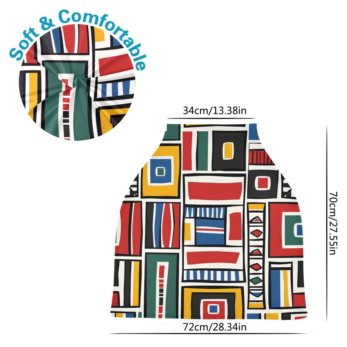 Baby Car Seat Canopy Covers Nursing Cover Stretchy Boys Girls Geometric Carrier Cover Breastfeeding Cover Breathable