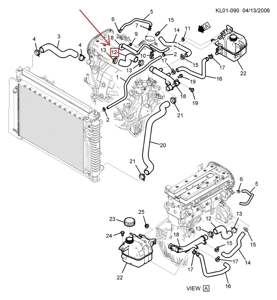 96817598 Tubo di Uscita della Pompa dell'Acqua Tubo di Uscita del Motore, for Chevrolet Captiva 2.4 2008 2009 2010 Pezzo di Ricambio