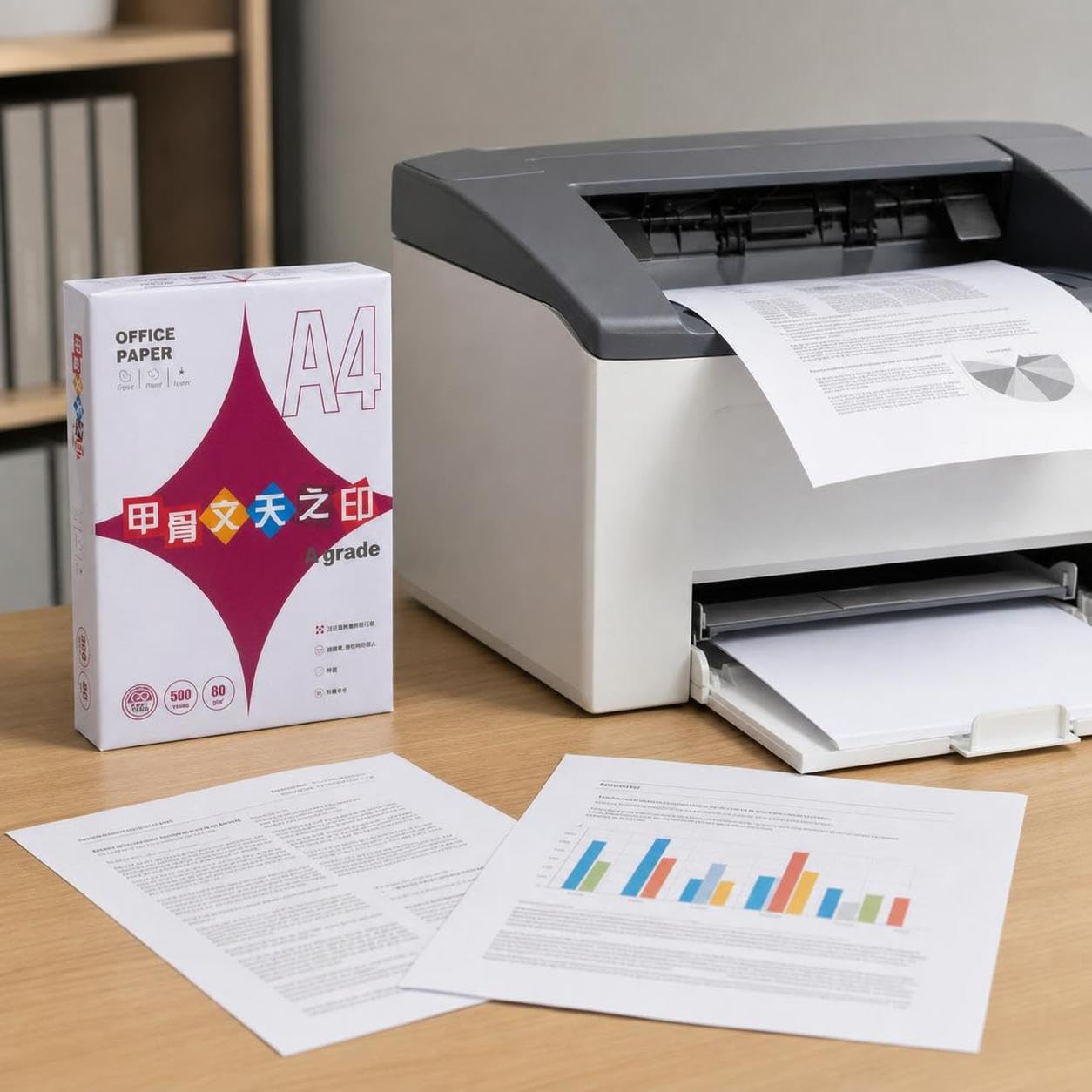 Carta 75-80g/, Carta da Stampa per Stampante e Inkjet, Carta A4 da 80g per fotocopie, 500 fogli/risma * 2 (nuovo imballaggio del marchio)