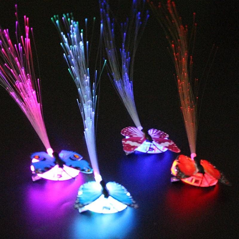 Xeerabdi LED Flashing Butterfly Hairpin | Light Up Fiber Optic Braid Hair Clip for Girls & Women | Party Favors, Festival, Fashion Accessory (Multicolor) (1) 2