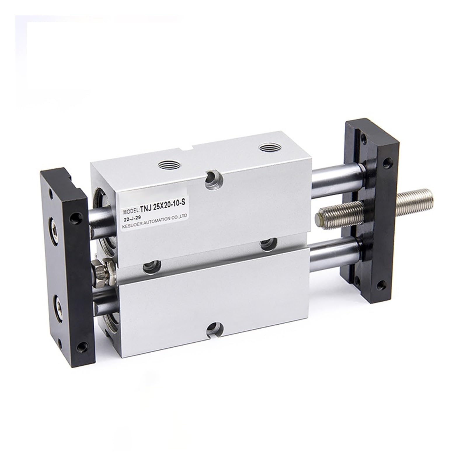 Vérin pneumatique TNJ à double tige ajustable pour guidage anti-rotation