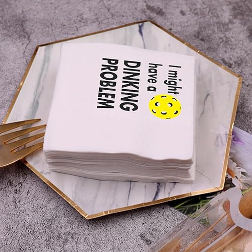 Miniatura 4 de VOWFOO Divertidas servilletas de cóctel con cita de pickleball, 50 unidades, servilletas desechables de papel de pickleball para jugadores de