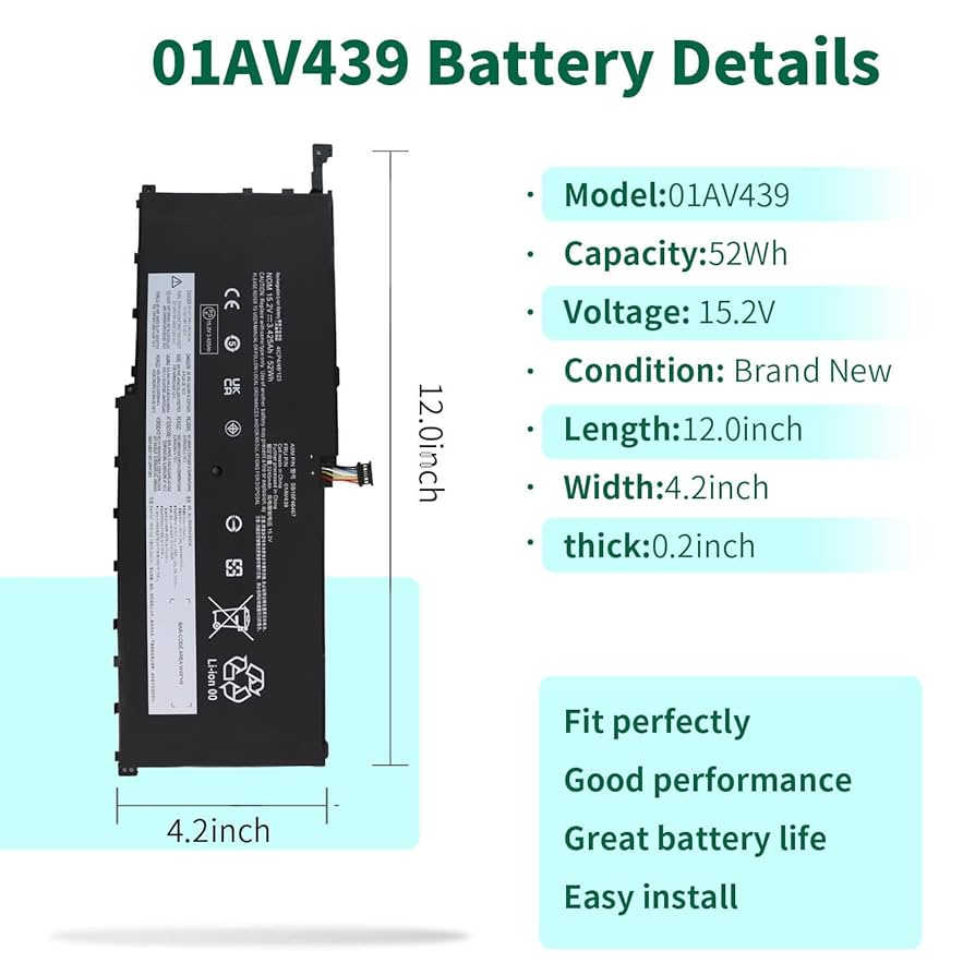 希少HP#31802 Amazon.com: DMKAOLLK 52Wh 00HW028 01AV439 01AV458 SB10F46466