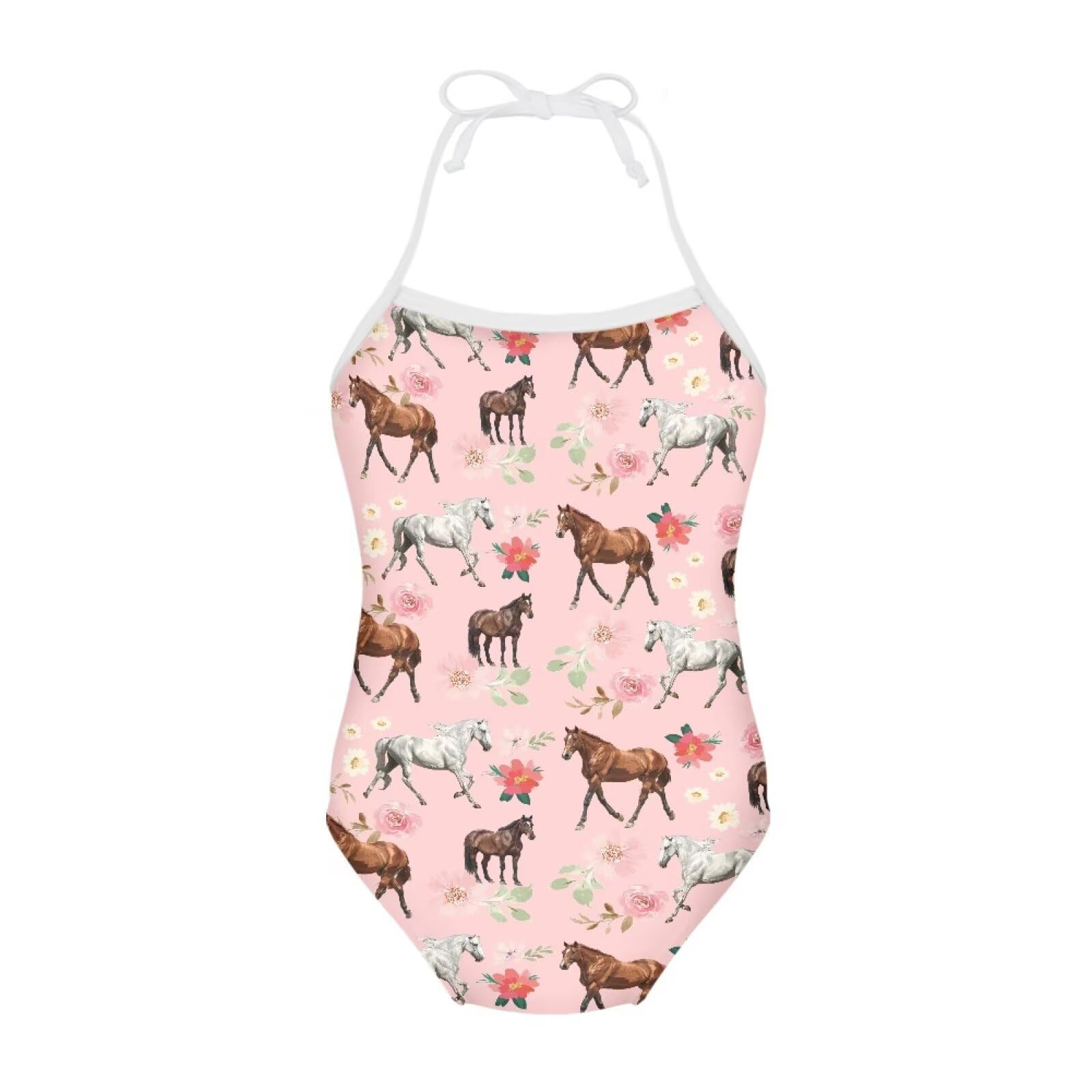 ELEQIN Cartoon Animal Cute Girls One Piece Swimsuit Adjustable Swimwear for 3Y-10Y