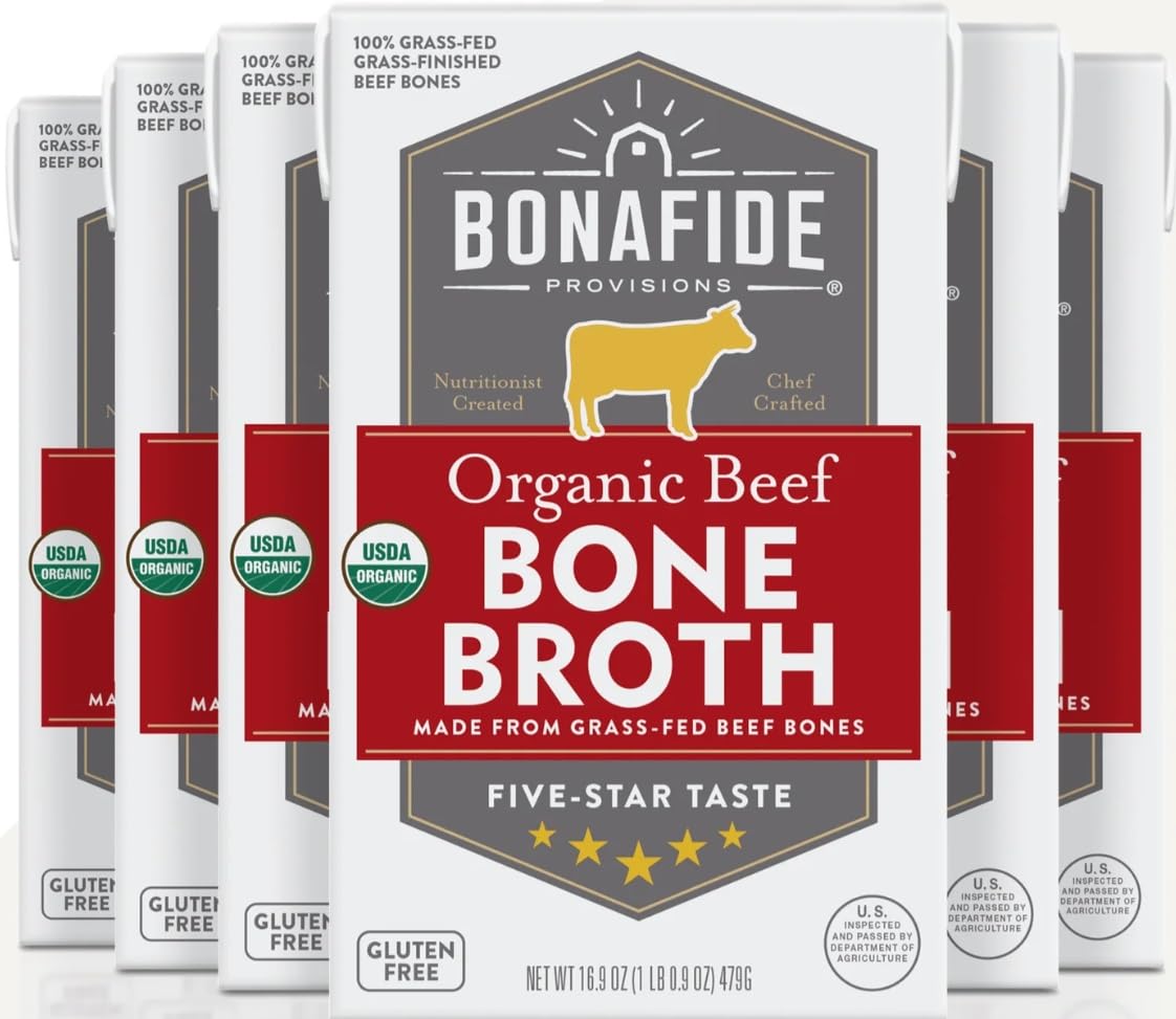 Bonafide Provisions Fresh Organic Beef Bone Broth, 16.9oz - 6 Pack