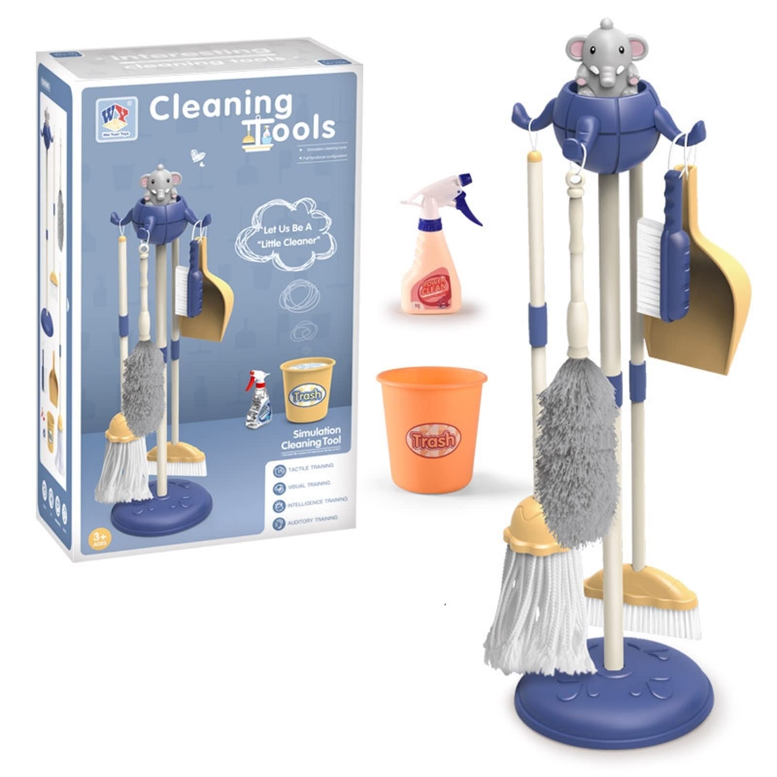 Kids Cleaning Set Household Toys, Pretend Play House Cleaning Kit, Child Size Little Housekeeping Supplies, Play Kitchen Housework Tools, Ideal Christmas Birthday Gift for Toddlers Girls Boys Children