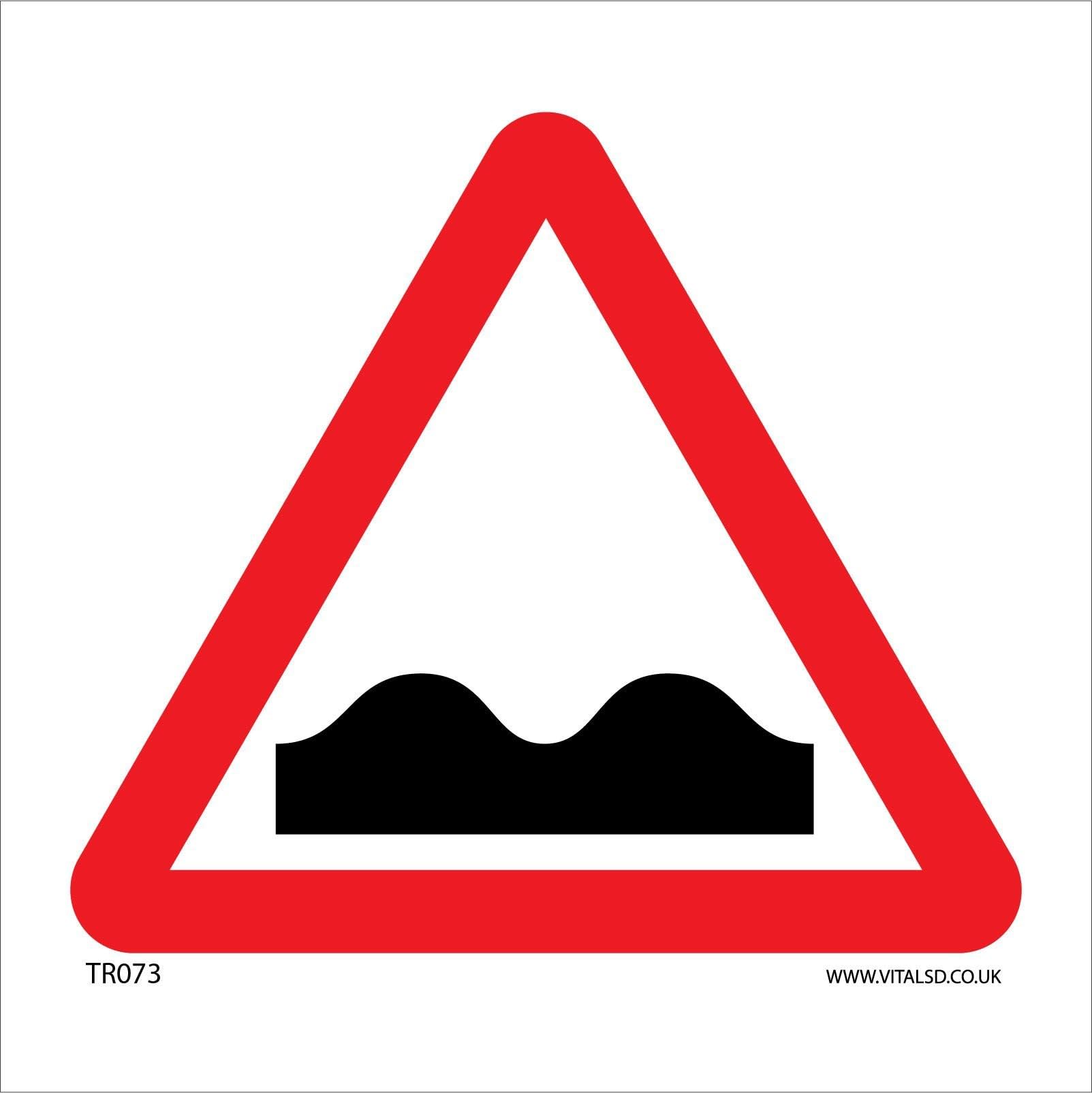 TR073 Traffic Sign UNEVEN ROAD Signs 50mm x 50mm DIBOND/COMPOSITE ALUMINIUM
