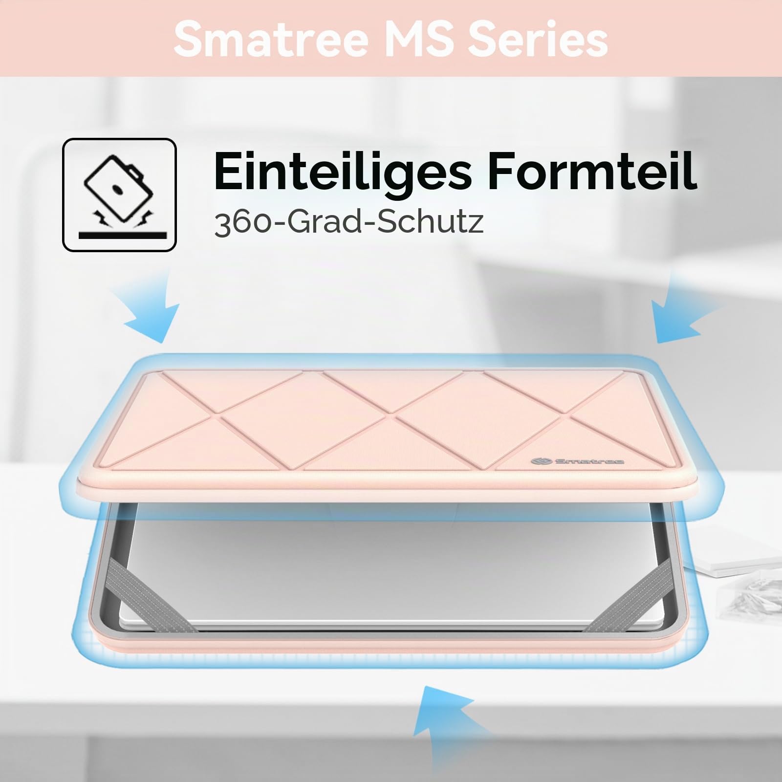 Smatree MS89T Laptop Hartschalenhülle aus EVA mit Laptopständer für 16 Zoll Samsung Galaxy Book5/4/3 Pro, für Samsung GalaxyBook4/5/3 Pro 360, für Galaxy Book4 Edge/Book4 Ultra/Book3 Ultra Sleeve,Rosa
