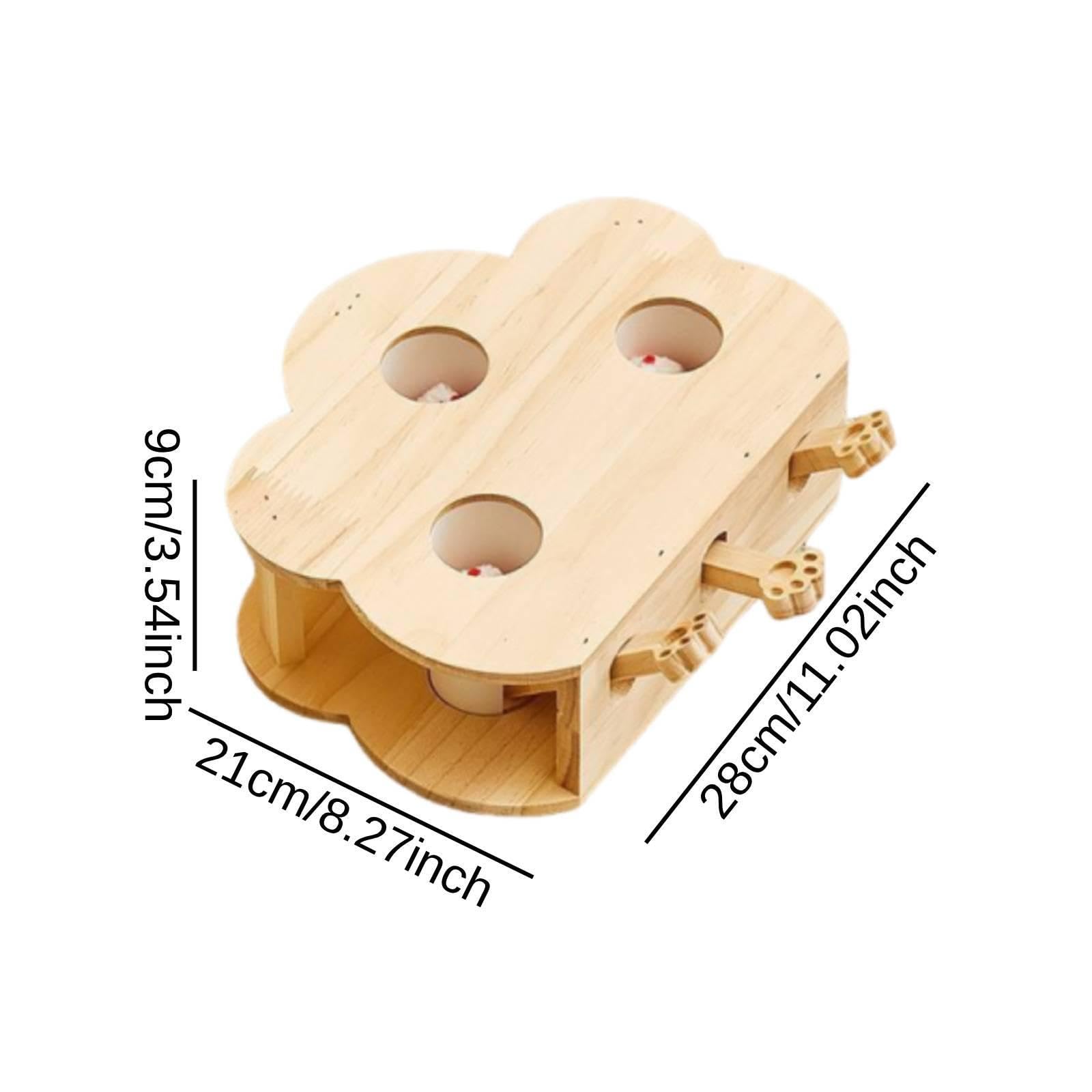 Whack a Cat Toy: Interattivo in Legno per Gatti, Gioco di Cattura E Apprendimento a più Livelli per Gatti Attivi, Ideale per La Casa, 3 Fori