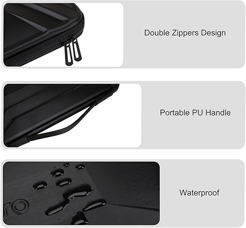 Miniatura 5 de MOSISO Bolsa de hombro rígida para computadora portátil de 15 a 15.6 pulgadas, impermeable, a prueba de golpes, trapezoidal, trapezoidal, funda de