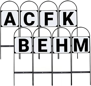Equi-Essentials Dressage Metal Stake Markers | Equestrian Sport Durable 27" High Dressage Markers with Black Letters A, B, C, E, F, H, K, M | Set of 8